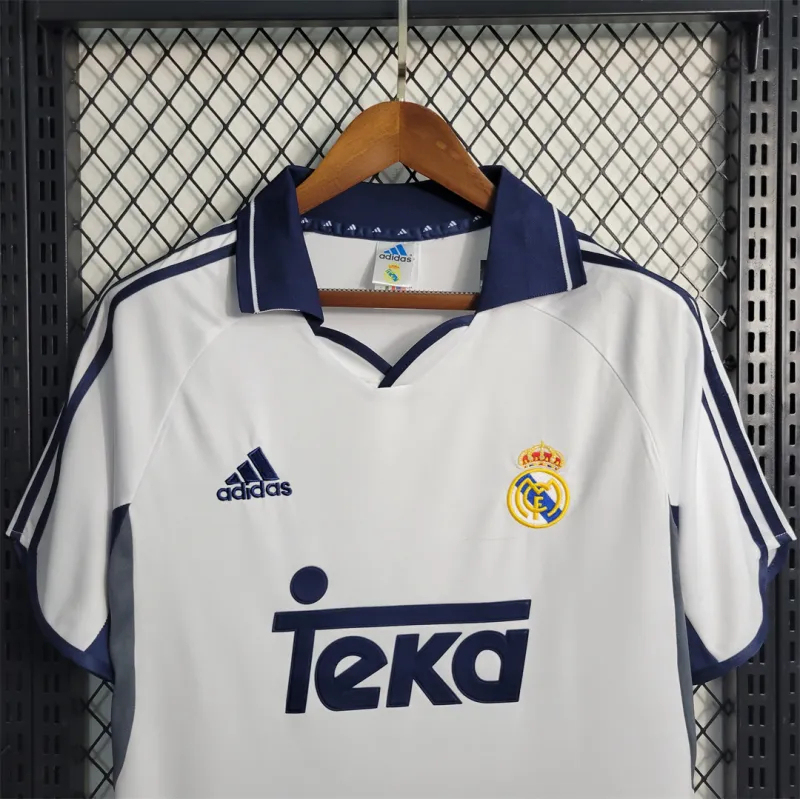 Real Madrid Retro Jersey Home Custom Soccer Shirt 2000-01 - Image 4