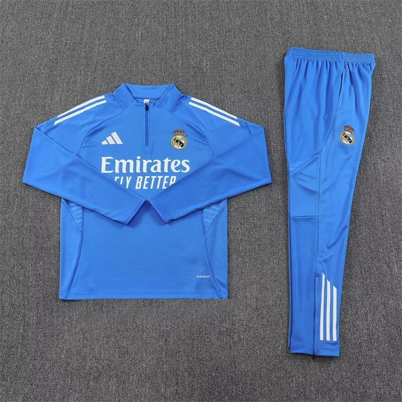 Kids Real Madrid Training Kit (Sweatshirt+Pants) Blue 2025/26 - Image 3