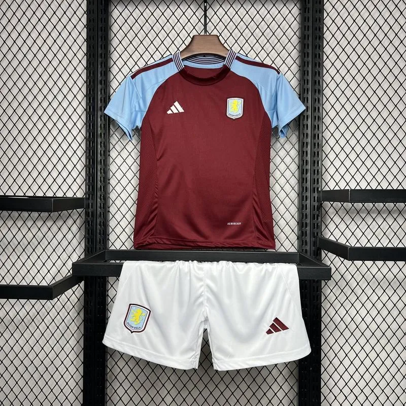 Aston Villa Football Jersey Home Kids Kit Jersey+Shorts 2024/25