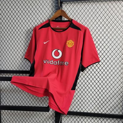Alternative view of Manchester United Retro Home Football Jersey Shirt 2002/04