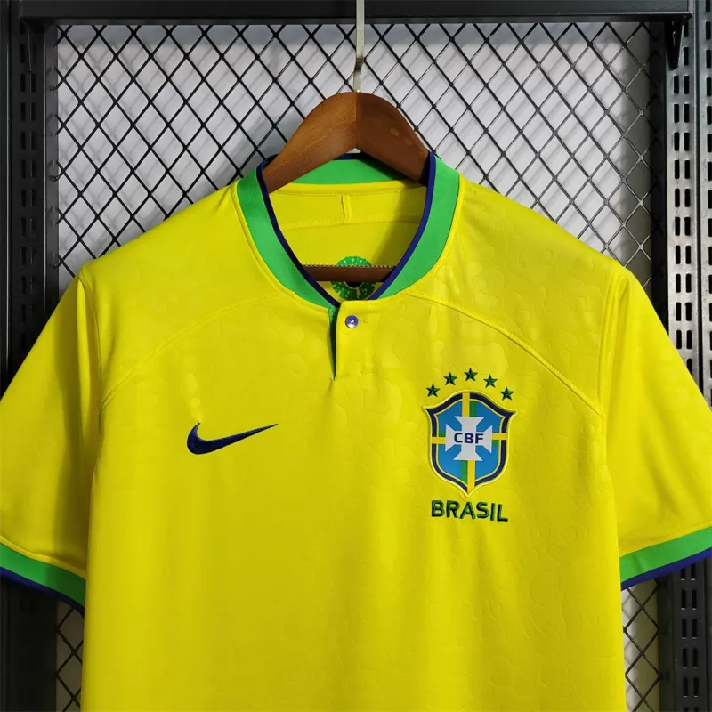 Brazil Retro Soccer Jersey Home Custom Shirt World Cup 2022 - Image 2