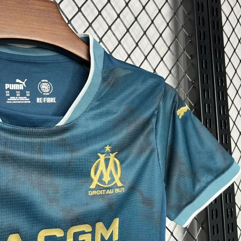 Marseille Soccer Jersey Away Kids Kit Jerseys+Shorts 2024/25 - Image 5
