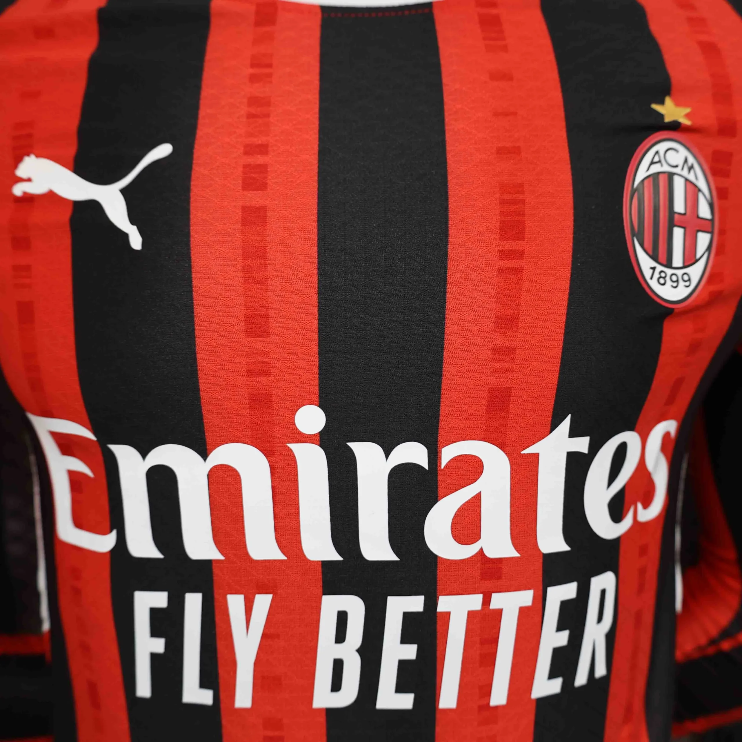 AC Milan Soccer Jersey Home Long Sleeve Shirt 2024/25 - Image 5