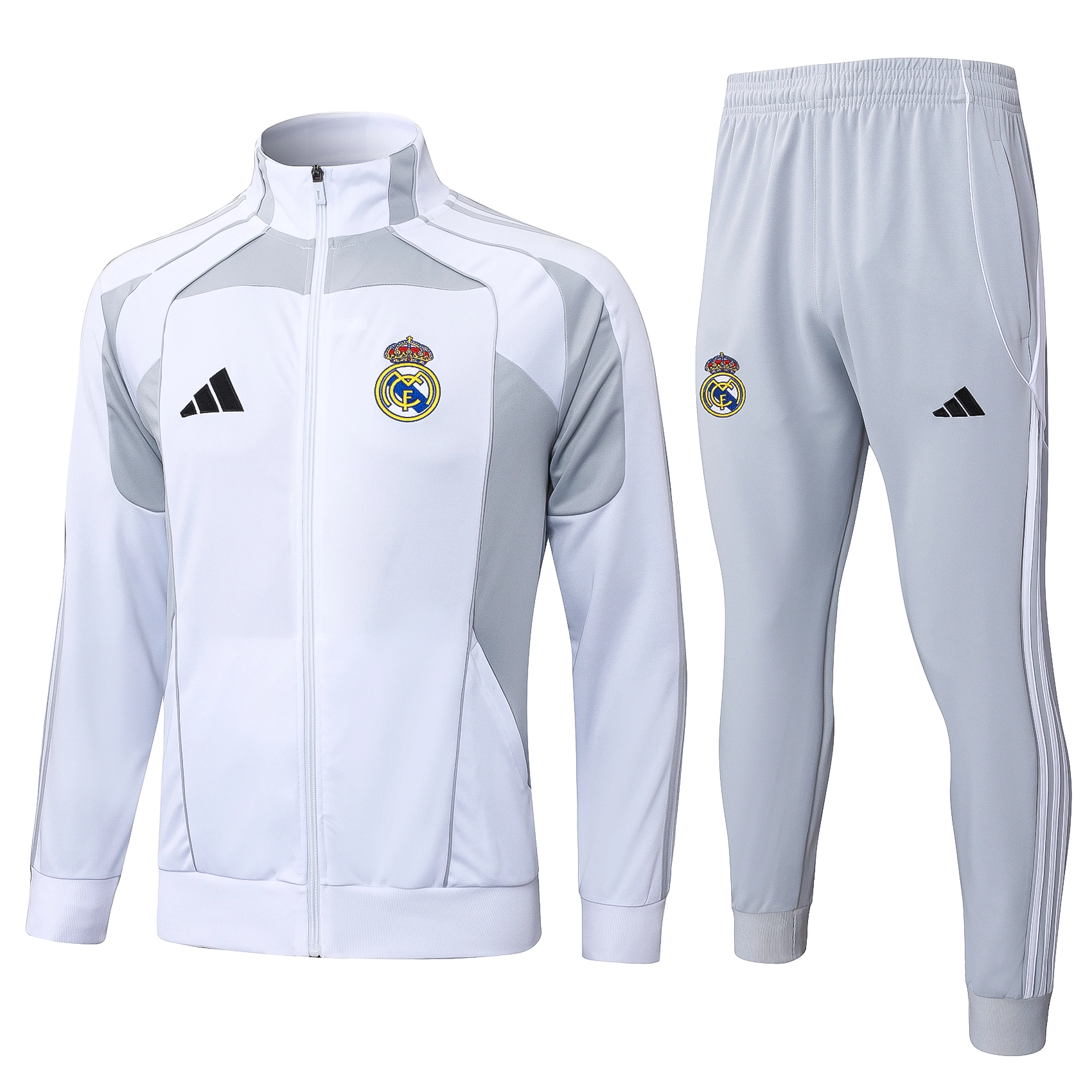 Real Madrid Training Kit (Jacket+Pants) White&Grey 2025/26