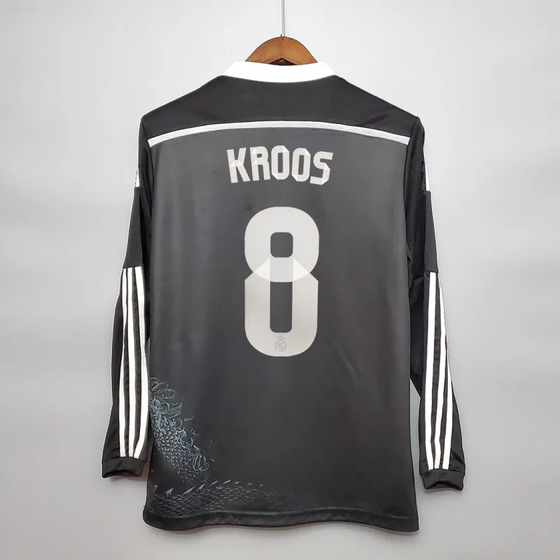 Real Madrid Retro Jersey Third Away Custom Long Sleeve Soccer Shirt 2014/15 - Image 3