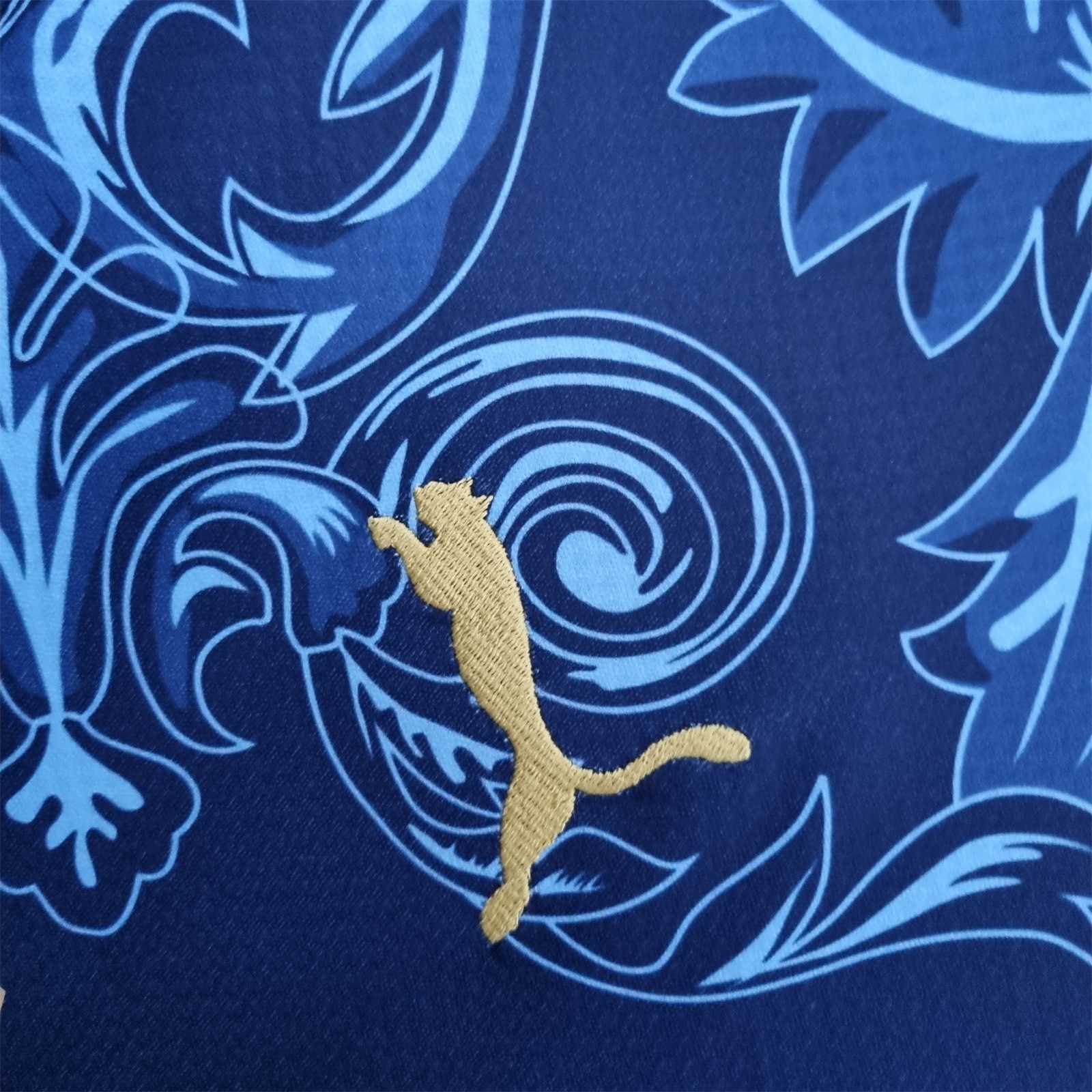 Italy Soccer Jersey x Versace Blue Special Edition Custom Shirt 2022 - Image 6