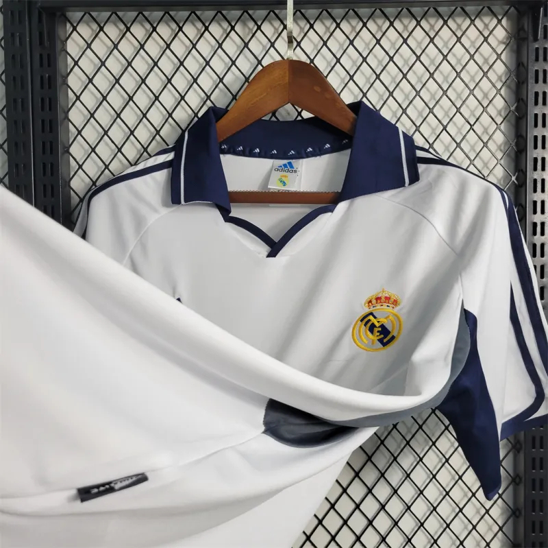 Real Madrid Retro Jersey Home Custom Soccer Shirt 2000-01 - Image 5