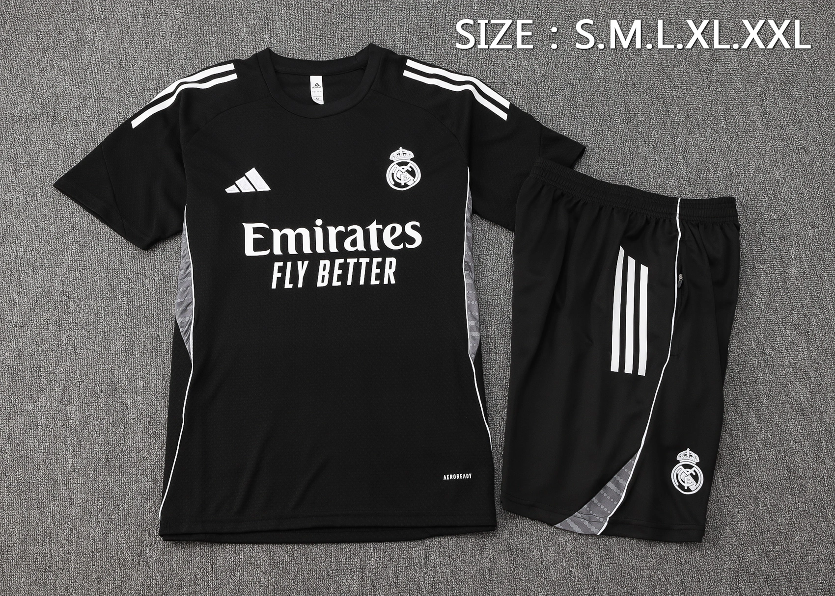Real Madrid Training Jersey Kit Black 2025/26 - Image 2