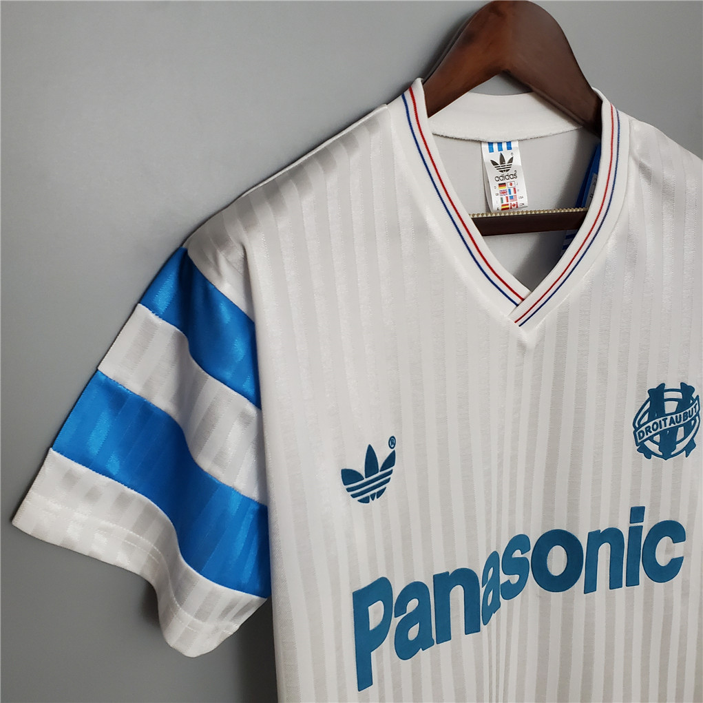 Marseille Retro Soccer Jersey Home Custom Shirt 1989-91 - Image 4