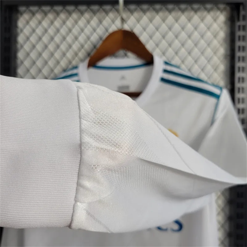 Real Madrid Retro Jersey Home Long Sleeve Custom Soccer Shirt 2017/18 - Image 6
