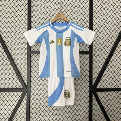 Argentina Home Soccer Uniform Kids Kit Jersey+Shorts 2024
