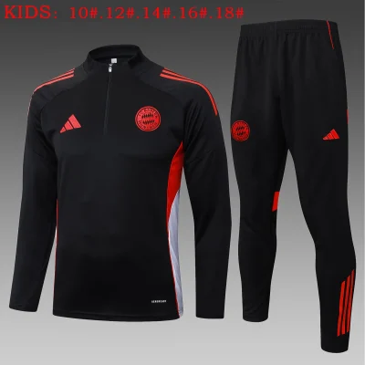 Kids Bayern Munich Training Kit (Sweatshirt+Pants) Black 2025/26