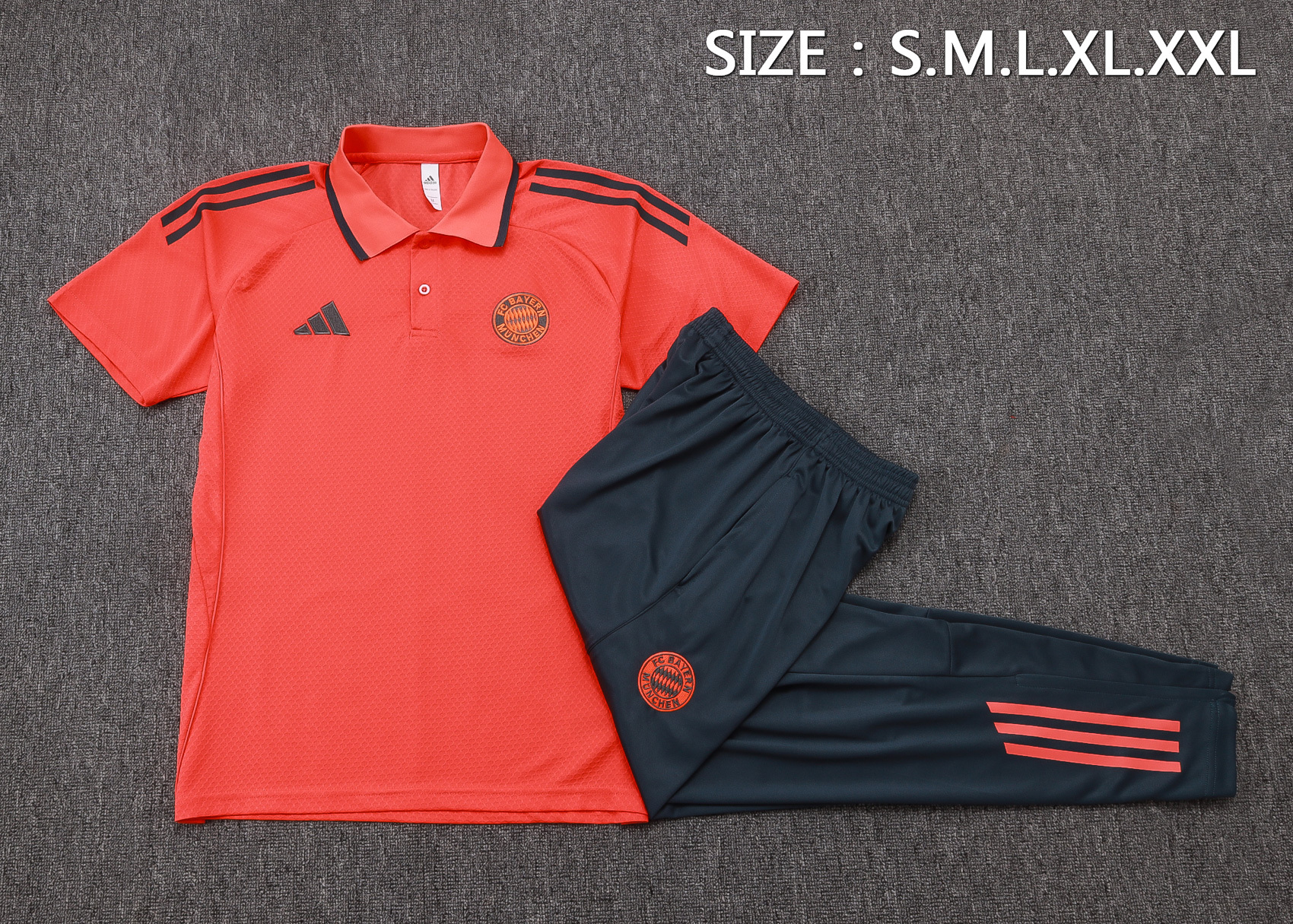 Bayern Munich Training Kit (Polo+Pants) Orange 2025/26 - Image 2