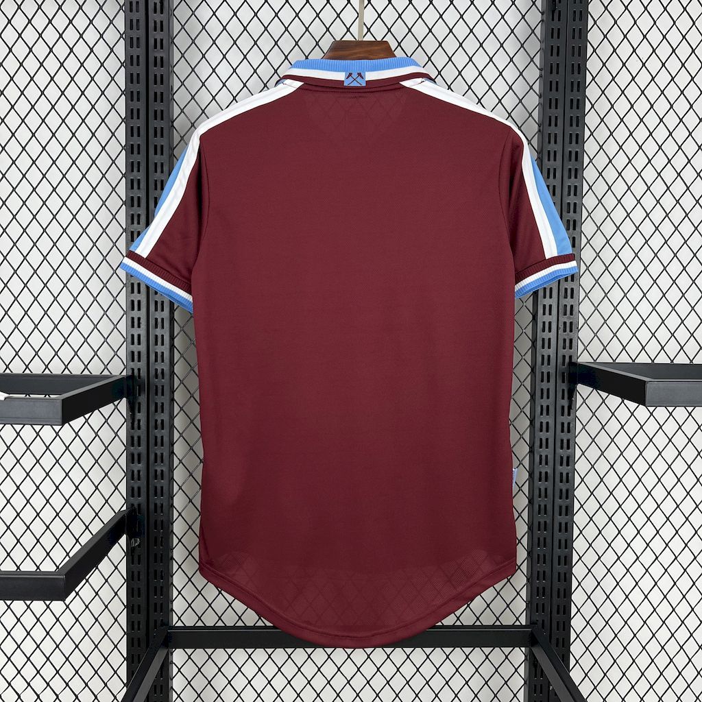 West Ham United Retro Football Jersey Home Custom Shirt 1999/01 - Image 2