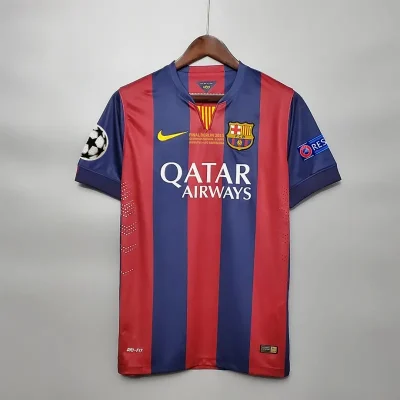 Alternative view of Barcelona Retro Jersey Home Soccer Shirt 2014-15