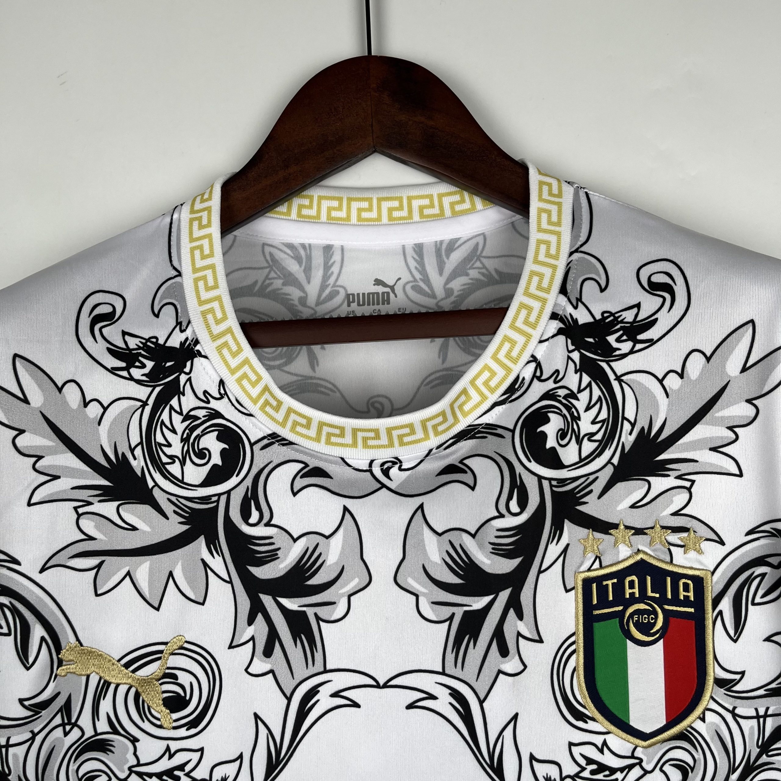 Italy Soccer Jersey x Versace White Special Edition Custom Shirt 2024 - Image 2