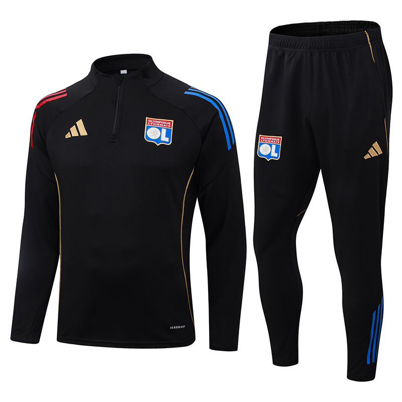 Olympique Lyonnais Training Kit (Sweatshirt+Pants) Black 2025/26