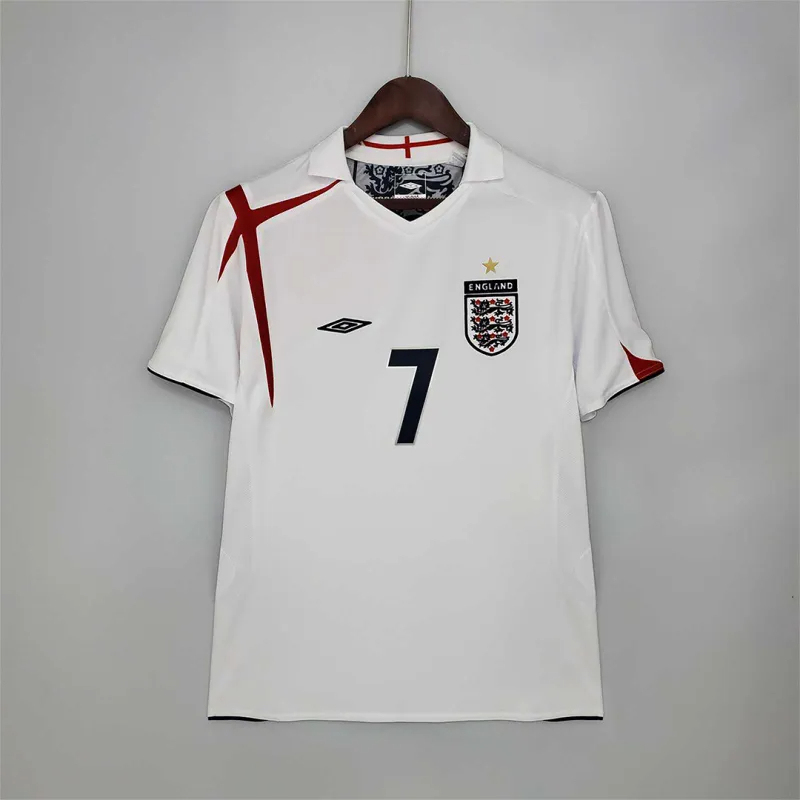 England Retro Soccer Jersey Home Custom Shirt World Cup 2006 - Image 6