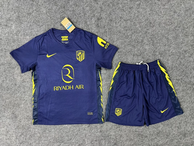 Atletico Madrid Soccer Jersey Away Kids Kit Jersey+Shorts 2025/26