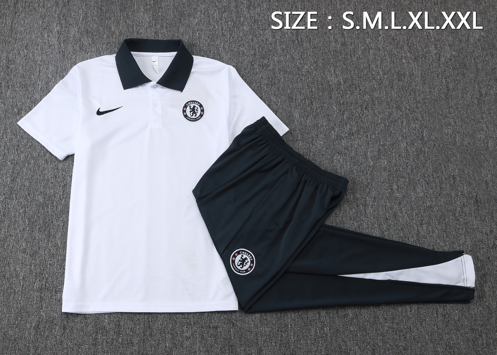 Chelsea Training Kit (Polo+Pants) White 2025/26 - Image 4