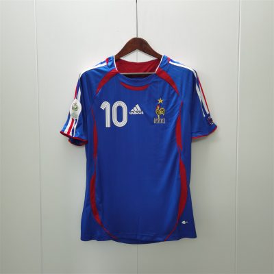 Alternative view of Zidane#10 France Retro Soccer Jersey Home Shirt World Cup 2006