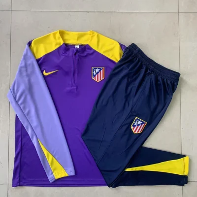 Kids Atletico Madrid Training Kit (Sweatshirt+Pants) Purple 2025/26