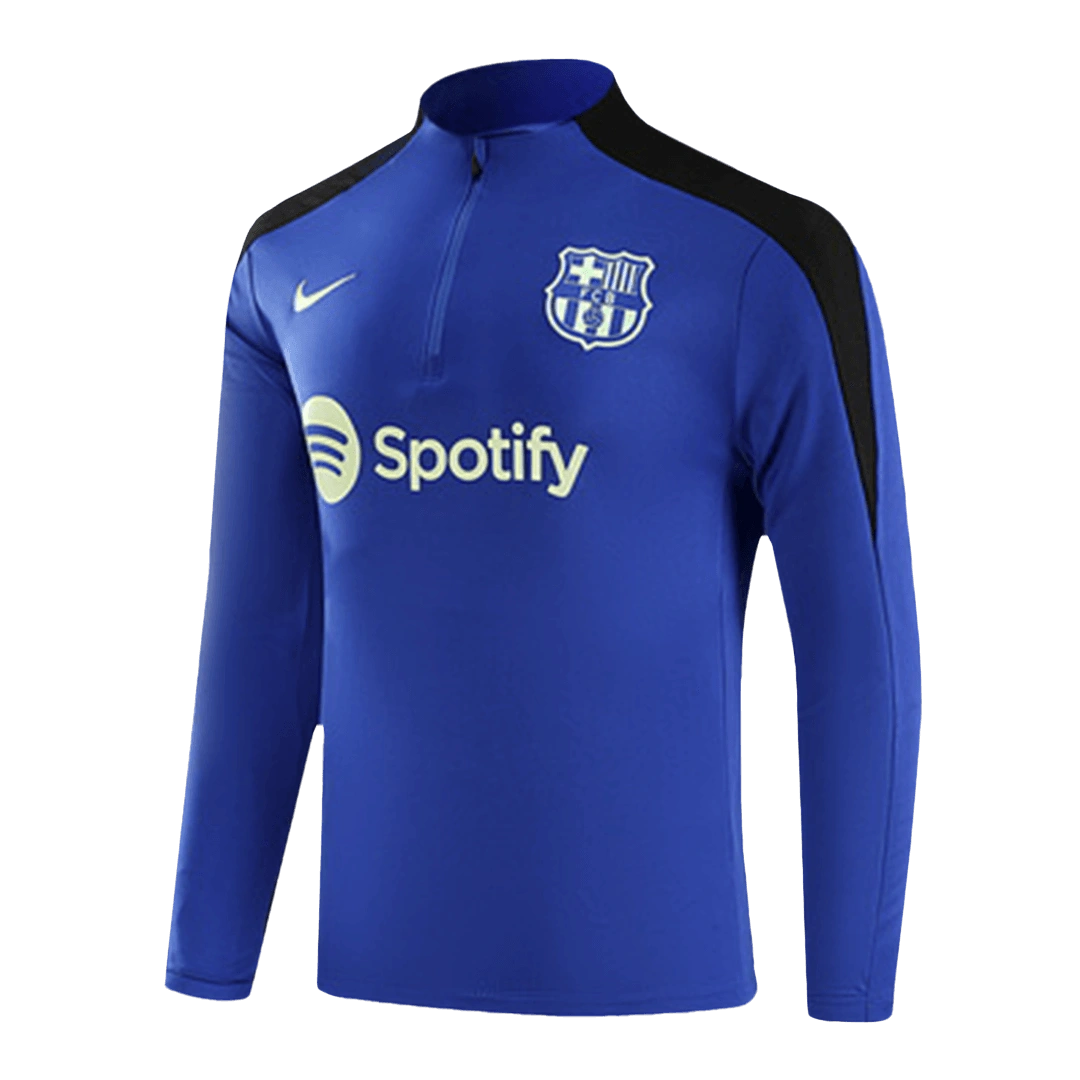 Kids Barcelona Zipper Sweat Kit (Top+Pants) Blue 2024/25 - Image 2