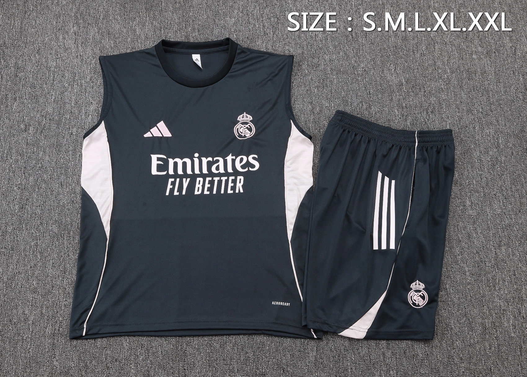 Real Madrid Sleeveless Training Kit Gray 2025/26 - Image 2