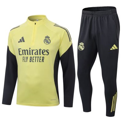 Kids Real Madrid Training Kit (Sweatshirt+Pants) Yellow 2025/26
