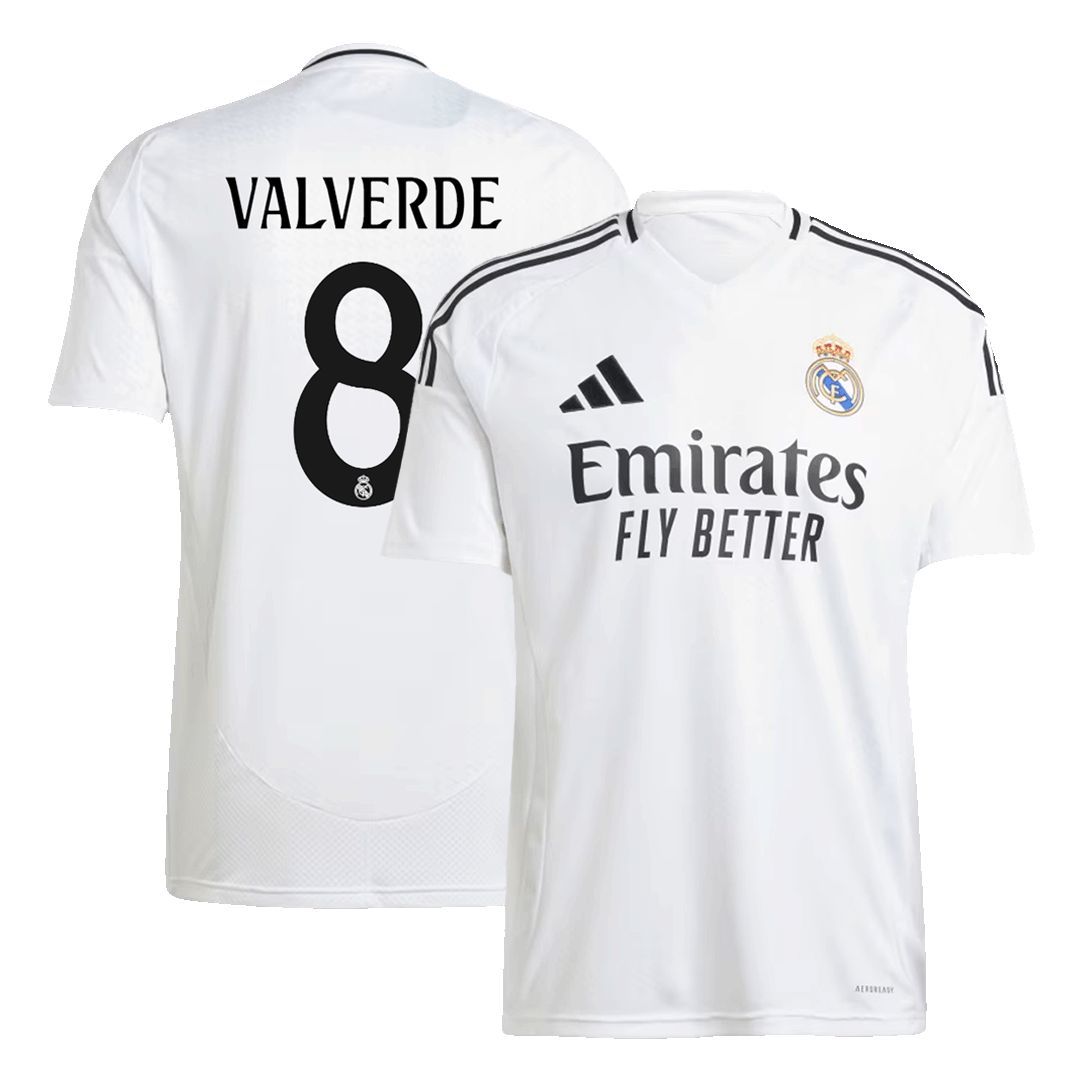 VALVERDE #8 Real Madrid Soccer Jersey Home Custom Shirt 2024/25